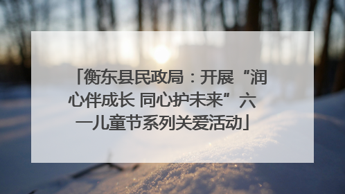 衡东县民政局：开展“润心伴成长 同心护未来”六一儿童节系列关爱活动